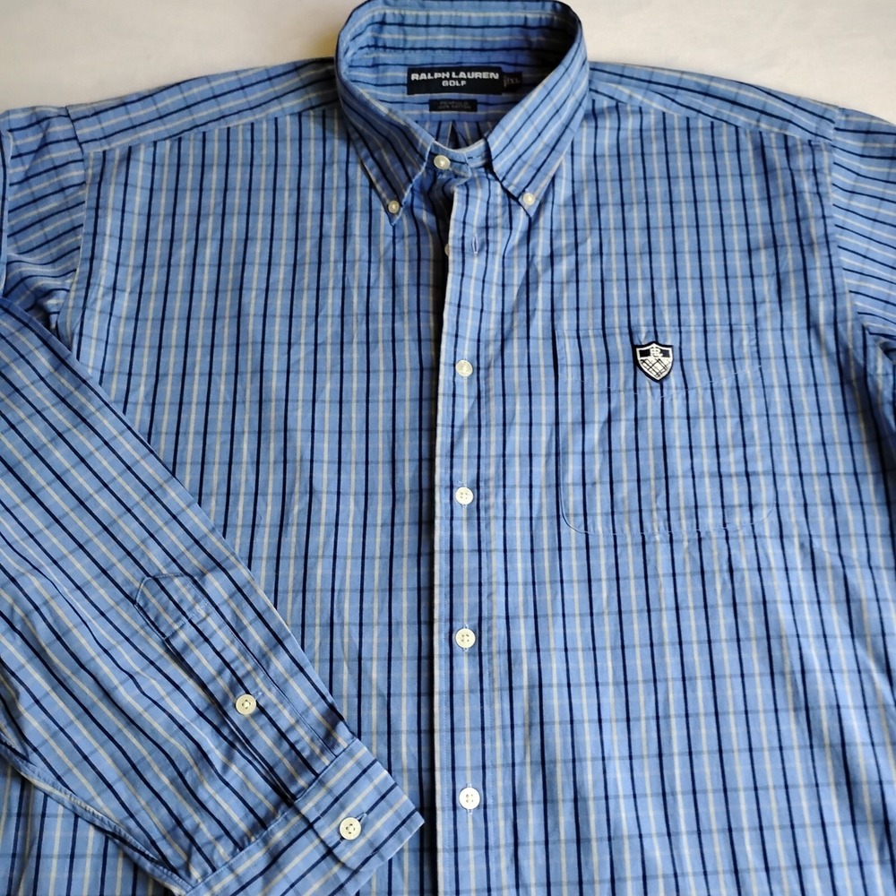 Ralph Lauren Shirt XL Golf Mens Button Up Pocket Crest Logo Preppy New READ